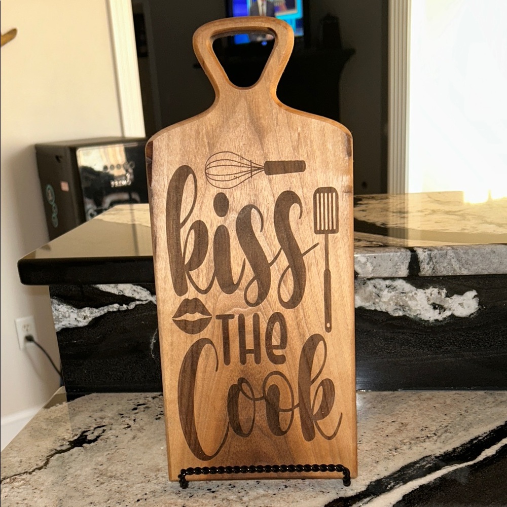 Charming Brown Wooden Kitchen Board with Handle